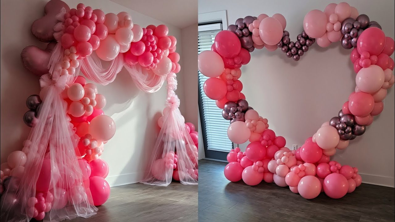 Glam shimmer wall balloon design